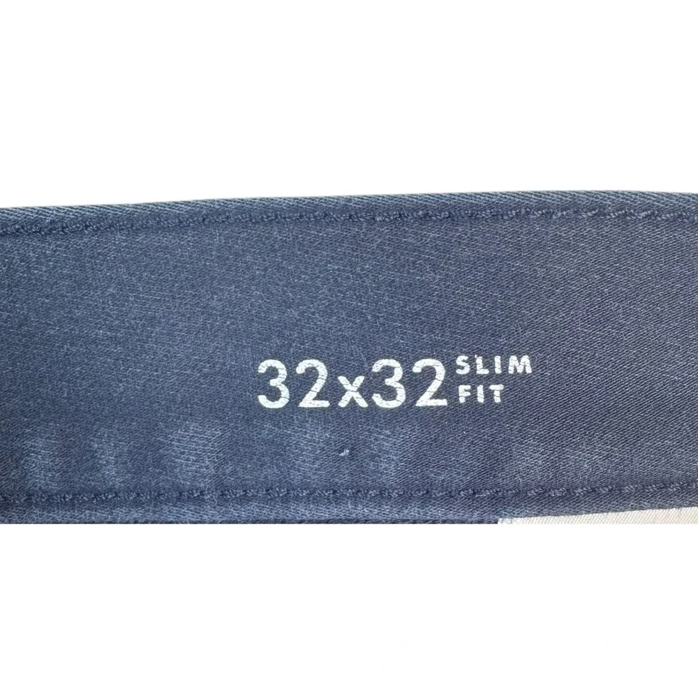 Banana Republic Slim Traveler Navy Pants Men 32x32 Casual‎ Stretch Cotton Blend